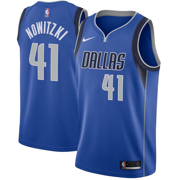 Men Dallas Mavericks 41 Nowitzki Blue Game Nike NBA Jerseys